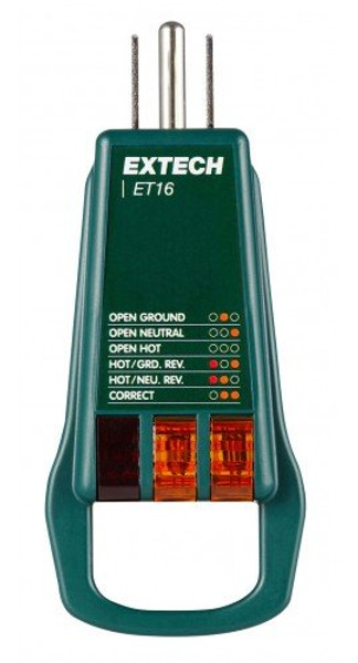 Extech ET Series Receptacle Tester for type B electrical outlets