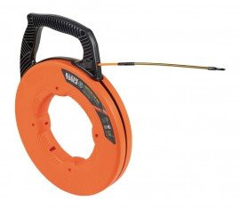 Klein Tools 56351 Fiberglass Fish Tape with spiral steel leader, 100'