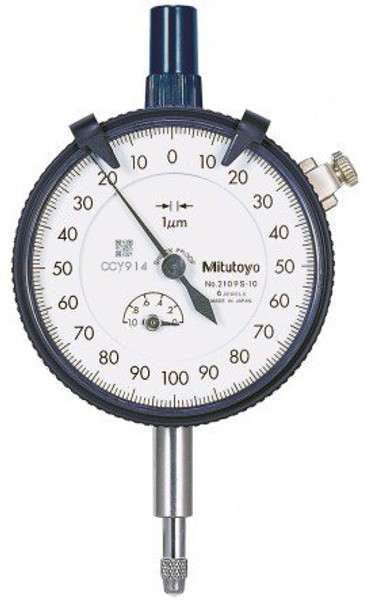 Mitutoyo 2109SB-10 Series 2 Jeweled Dial Indicator, 1 mm, 0.31" Stem