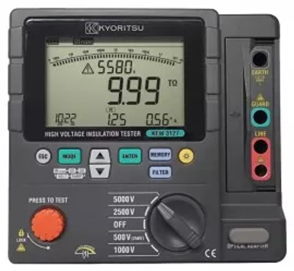 Kyoritsu 3127 High Voltage Insulation Tester, 250V to 5000V