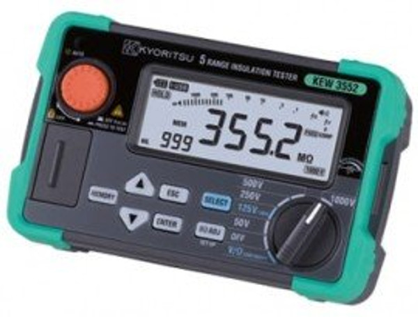 Kyoritsu 3552 Digital Insulation Resistance Tester with memory function, 6 ranges