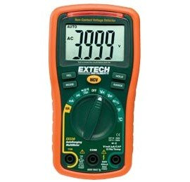 Extech EX330-NIST Multimeter/Non-Contact Voltage Detector, 600V/10A/40M½,   includes Traceable Calibration Certificate