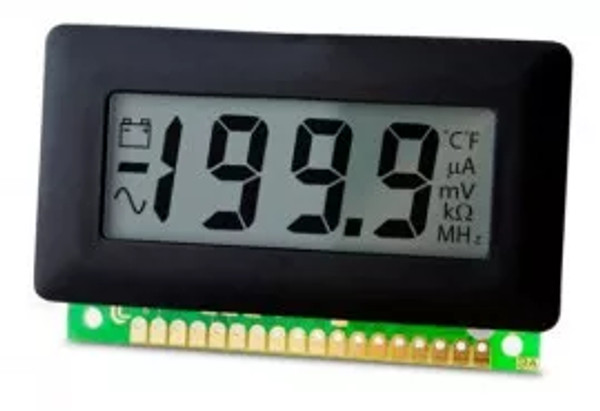 Lascar DPM 600S LCD Voltmeter with annunciators, 200 mV, single rail version