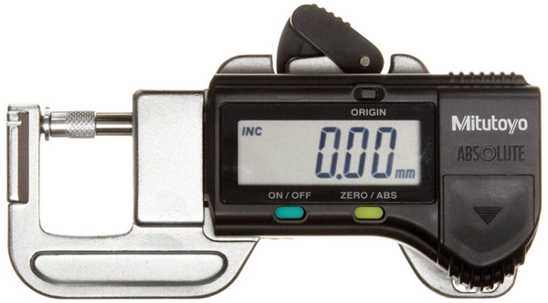 Mitutoyo 700-118-20 Quick Mini Digital Thickness Gauge, Inch/Metric, 0-0.5" (0-12.7Mm) Range, 0.0005" (0.01Mm) Resolution, +/-0.001" Accuracy