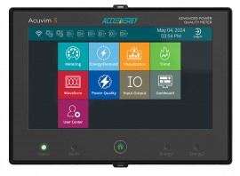 Accuenergy Acuvim 3 Series Advanced Power Quality Meter with panel mount and display, 333 mV, DC