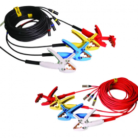 Megger 2008-100KIT2 3Ø Universal Shielded H and X Test Lead Set with color-coded clamps, 100', 60', 10 A, 8-pack