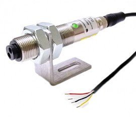 Monarch RLS-W Rugged Laser Sensor with M12 connector to tinned leads