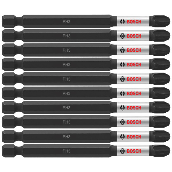 Bosch ITPH335B 10-Pc Impact Tough 3.5" Phillips #3 Power Bits (10 Pack)