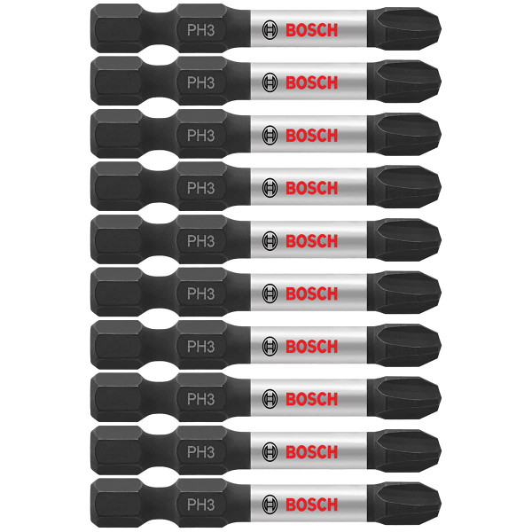 Bosch ITPH32B 10-Pc Impact Tough 2" Phillips #3 Power Bits