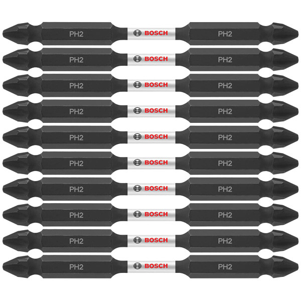 Bosch ITDEPH235B 10-Pc Impact Tough 3.5" Phillips #2 Double-Ended Bits