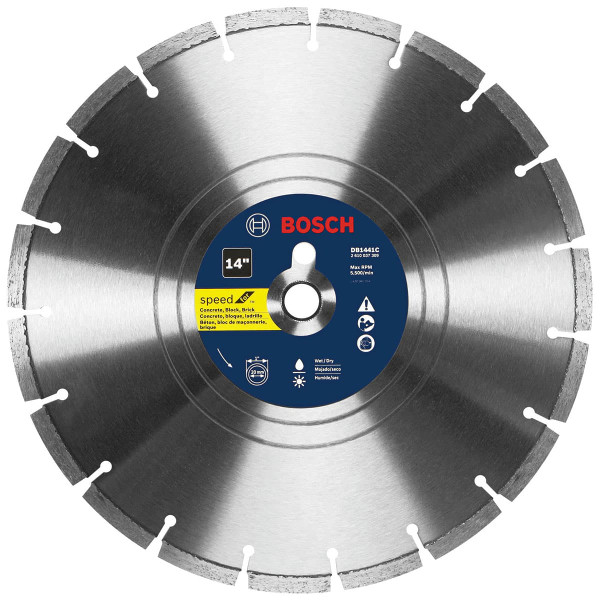 Bosch DB1441C 14" Premium Segmented Rim Diamond Blade-Universal Rough Cut
