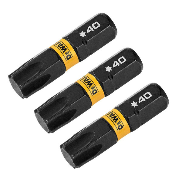 DeWalt DWAF1TX40IR3 T40 FLEXTORQ 1/4 x 1in Impact Driver Bits, 3-Pack