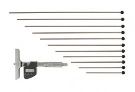 Mitutoyo 329-351-32 Digital Depth Micrometer with interchangeable rod, 0 to 12" (0 to 304.8)