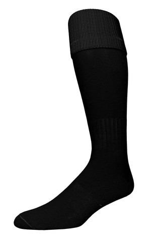 Pearsox Euro Solid Black Soccer Socks 