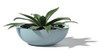 Aluminum Bowl Planter- Large Powder Coat Aluminum Robbins Egg Blue Finish