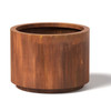 Metal Cylinder Planter- As shown Cylinder Planter in corten steel natural rust finish.