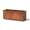 High Rectangle Planter: Large rectangular planter box shown in a corten steel with natural rusted patina finish.