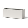 High Rectangle Planter - As shown Tall Rectangular planter with the powder coated linen white aluminum finish.