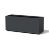 High Rectangle Planter - Shown with the powder coat charcoal grey finish.