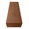 Contemporary Linear Fire Pit By Yard Couture: Shown in the cor ten steel natural rust finish with the flush mount lid option. 