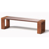 CHANNEL BENCH: Shown in Corten Steel Natural Rust Finish With IPE Wood Plank Bench Seat Top