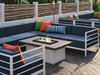 Homecrest Allure Modular Outdoor Aluminum Seating- As shown with the Ultracore Cushion fabric and aluminum frame in a powder coated finish.