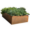 Rusted Raised Corten Steel Modular Planter Bed by Yard Couture: As shown in a brown rusted finish.