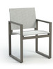 Homecrest Allure Sling Aluminum Cafe Arm Chair: As Shown  With Alloy Fabric And Storm Aluminum Frame