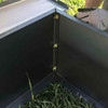 Raised Corten Steel DIY Planter: Inside corner with pre riveted through bolts.