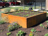 Rusted corten steel raised planter box; Custom size in a 14 gauge rusted corten.