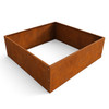 Corten Steel Open Bottom Modular DIY Planter: As shown with a natural weathered steel finish