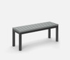 Rectangular Eden Café Bench Homecrest Post Aluminum Base: As shown Carbon aluminum base and Light Gray slat top.