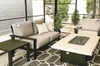 Elements Collection: As Shown Loveseat, Chat Chair, Sandstone Fire Table, Breeze Side Table