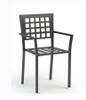 Homecrest Stackable Manhattan Steel Cafe Chair: As shown in the Carbon steel finish with the checkered seat.