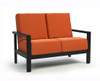 Homecrest Elements Aluminum Arm Cushion Love Seat Onyx Black Frame Canvas Rust Sunbrella Fabric