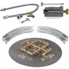 Warming Trends Circular Paver Kit: As shown with circular aluminum fire pan key valve kit and flexible installation collars. 