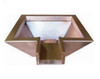 Bobe Square Water Po Pot Bowl: As shown with the original extended lip in the smooth copper finish