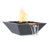 The Outdoor Plus Fire and Water Bowl: As shown with the copper spillway in the GFRC gray concrete finish.