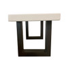 The Knack Bench: As shown side profile with the matte white aluminum top and black steel base