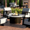 Homecrest Natrual Series Fire Table: As shown drift gray concrete top and the Cognac Brown aluminum base.