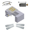 Warming Trends Universal Square Fire Pit Kit: As shown square aluminum fire pan, Crossfire Brass Burner, whistle free flex line kit, key valve extension and universal flex install collars. 