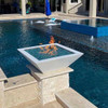 The Outdoor Plus Maya Fire Pit Bowl: As shown Maya Fire Pit Bowl in the white powder coated finish and the black lava rock media.