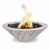 The Outdoor Plus Cazo Wood Grain Fire Bowl: As shown GFRC concrete finish with the Ivory finish.