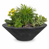 The Outdoor Plus Cazo Wood Grain Planter Bowl: As shown in the ebony black GFRC finish