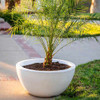 The Outdoor Plus Luna Concrete GFRC Planter Bowl: As shown in the white concrete finish.