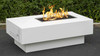 The Outdoor Plus San Juan Propane Tank Fire Pit: As shown stainless steel powder coated white finish. 