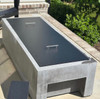 Custom aluminum rectangular fire pit lid powder coated black finish.