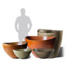 Slick Rock Planter Collection: Picture shows GFRC concrete planters from large to small