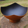 Manta Ray Fire Pit Bowl - A shown top view in the wood burning option.