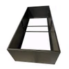 Raised Open Bottom Aluminum Rectangle Planter: As shown in the textured black powder coat finish.